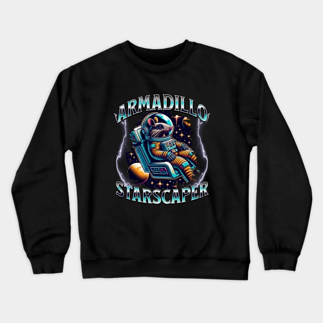 Armadillo Starscaper Cool Astronaut Crewneck Sweatshirt by Odetee